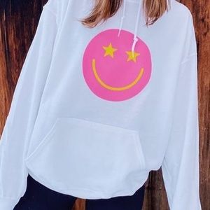 White preppy smiley sweatshirt